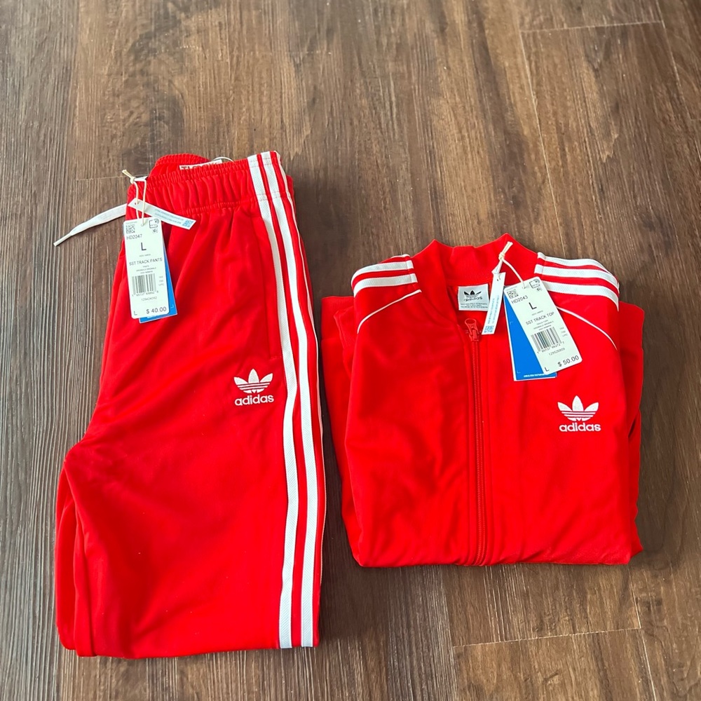 Adidas Originals Adicolor Superstar Track Jacket and pants Bundle Red size L